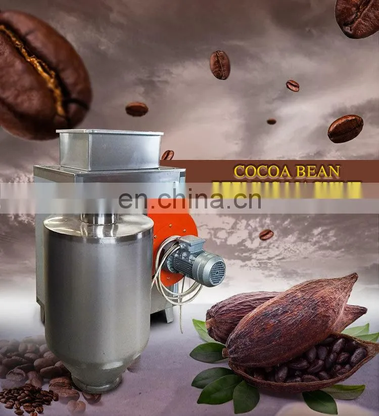 stainless steel roasted cacao cocoa beans peeling shell shelling machine