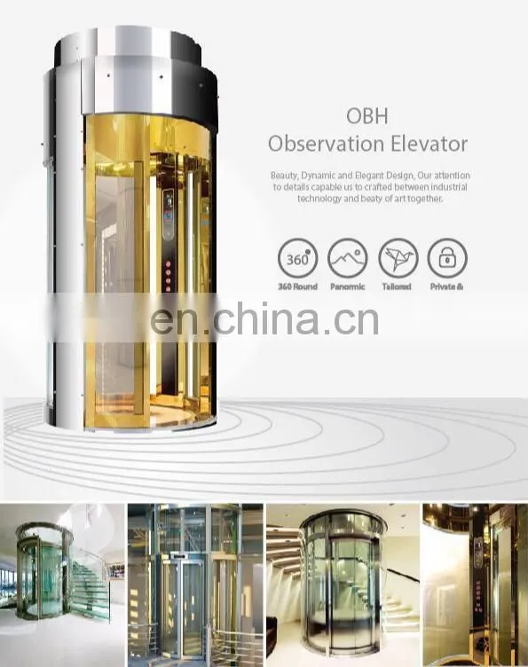Villa Used Panoramic Glass Elevator, Hot Sale Villa Used Round Glass Home Elevator