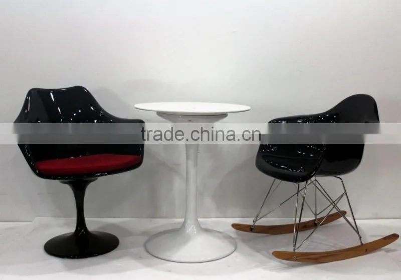 replica designer fiberlgass material stainless steel frame ARA armchair/rocking chair with wooden base