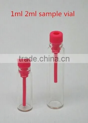 wholesale 1ml 2ml perfume glass vial with plastic plug