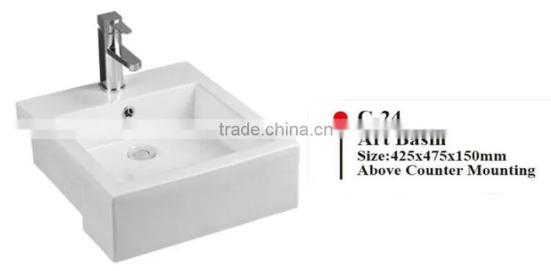 BP-104 Modern Bathroom Design, Quality Square Art Basin, Bathroom Countertop Ceramic Washbasin Bowl