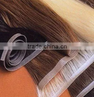Wholesale Top Quality 22" Brazilian Virgin hair tape hair extensions,skin pu weft