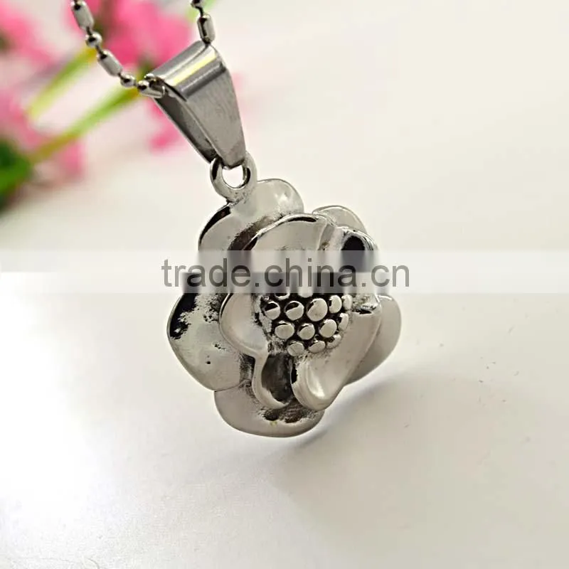 316l stainless steel jewelry casting stainless steel flower pendant