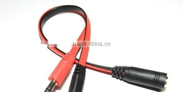 new products 2016 2 in 1 Stereo 3.5mm 2 male to 1 female car audio aux stereo cable free samples