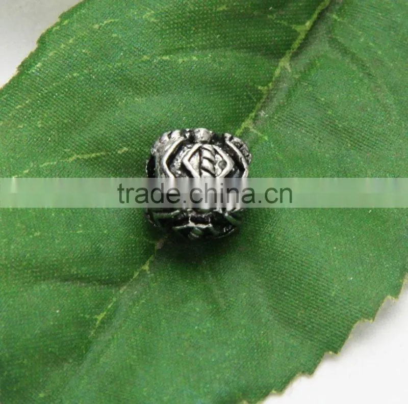 DIY Drum Shape Large Hole Metal Beads, Lead free Nickle Free Necklace and Bracelet Zinc Alloy Beads Accessories