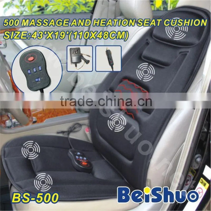BS-500 5 moto massage car seat cushion heated with high and low function car seat cover