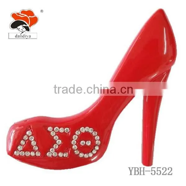 Top Quality fashionable elegant pink high-heeled shoes brooch charm alloy jewelry