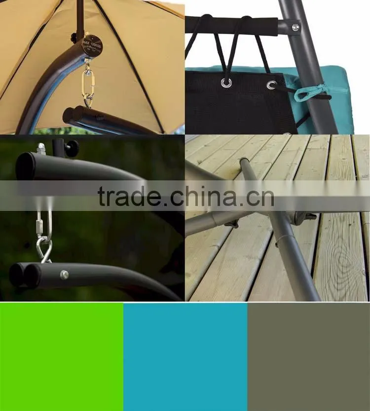 Colorful Outdoor Leisure Patio Arc Stand And Canopy Adult Hanging Single Seat Chair Swing