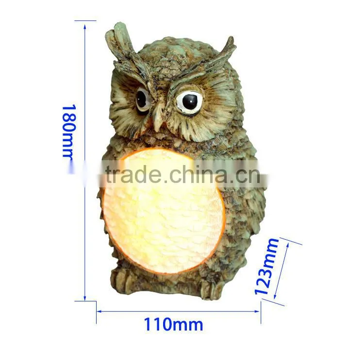 Owl solar resin light led garden resin outdoor lights