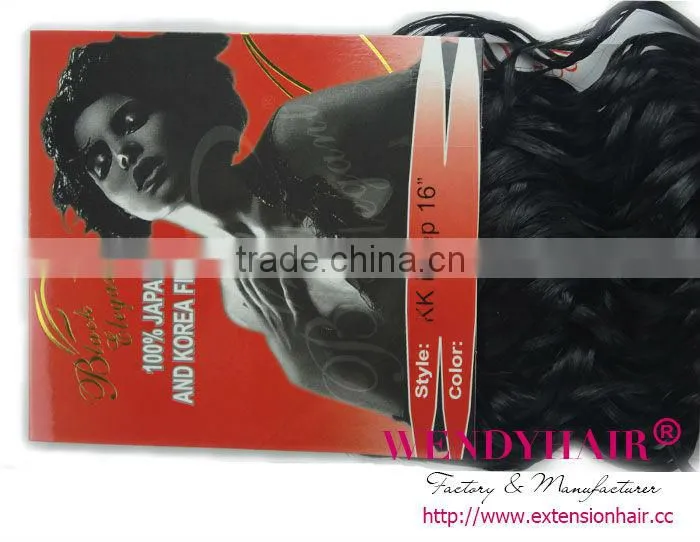 Good quality Japanese Fiber Black elegant KK Deep 16" hair weave