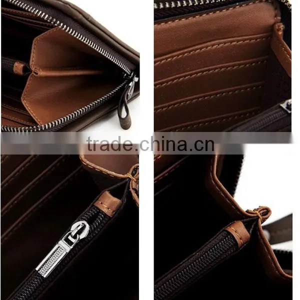 2016 newest style wallet men's Clutch bag card-slot pu leather cell mobile phone case