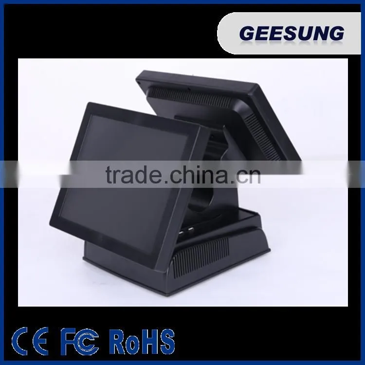 POS system dual screen 17 inch with 15 inch customer disply /monitor