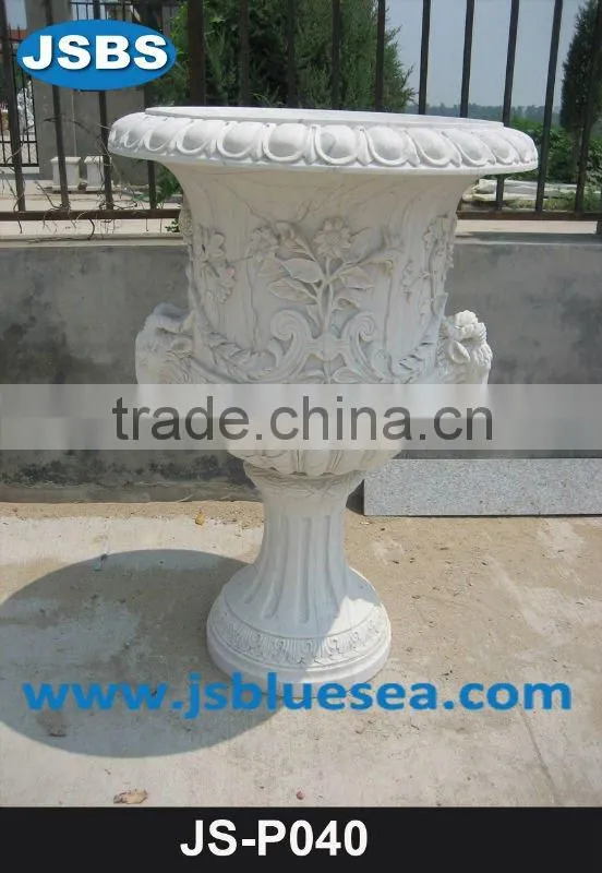 Ornamental garden flowerpot of marble