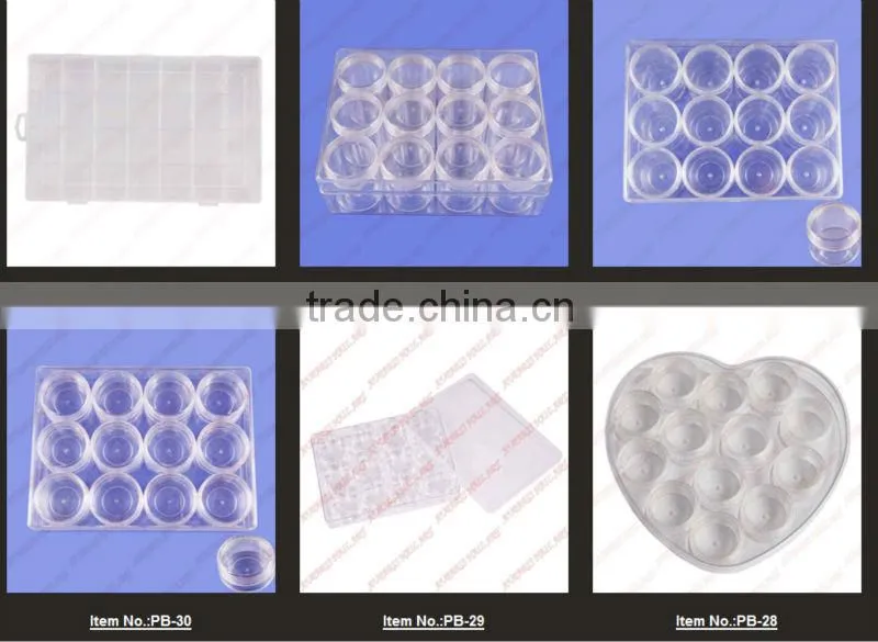 5g Jar 12pcs/set Empty Case Nail Art Tips Box Cosmetic acrylic powder jar Wholesale