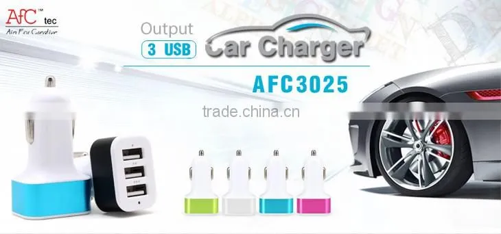 cheap price hot sales promotional 12V 2A 3 ports mobile phone charger for car