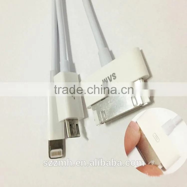 2016 New design Super Speed 3 in 1 Micro USB Data cable for ip4&ip5