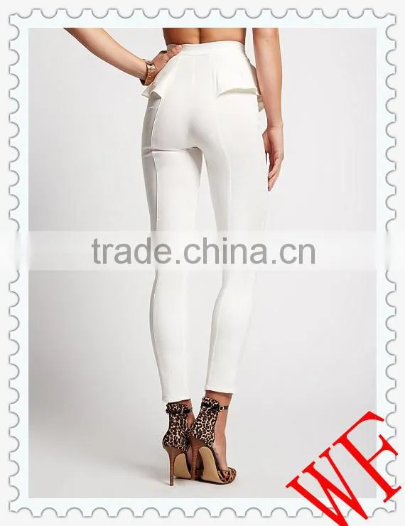 Hot! New Fancy Design Trousers Ladies Fashion Peplum Pants High waist leggings