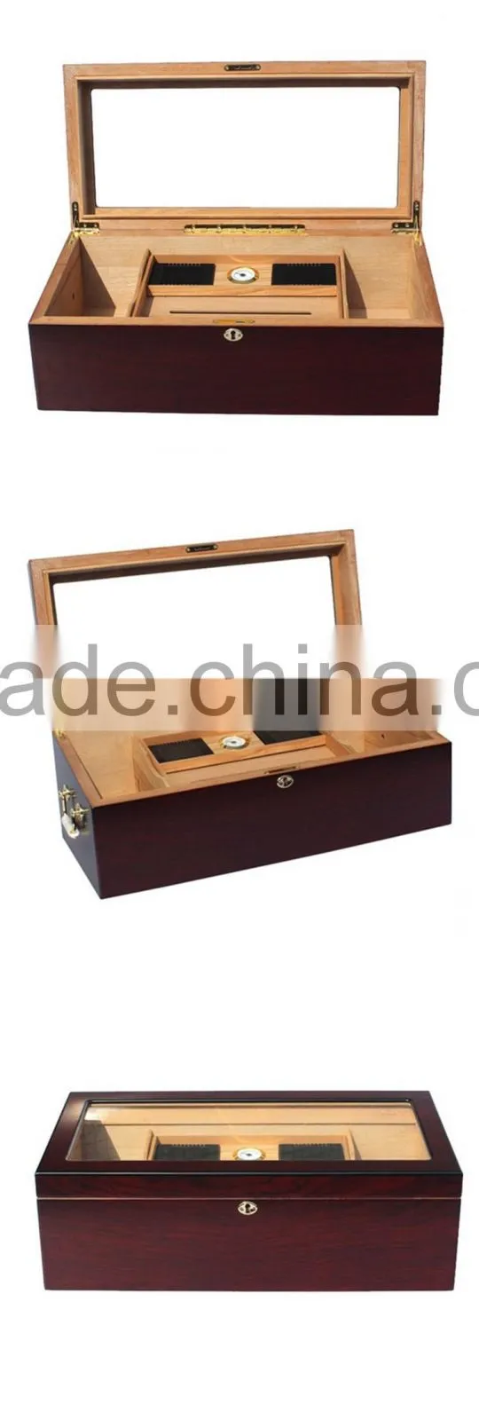 Lacquer Spanish Cedar Wood Cigar Humidor Box