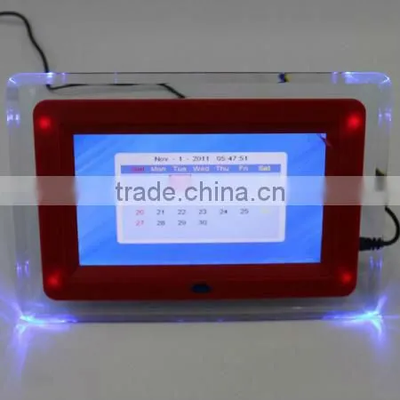 7" TFT LCD Multi-functional Digital Photo Picture Frame+Remote 4 LED Lights