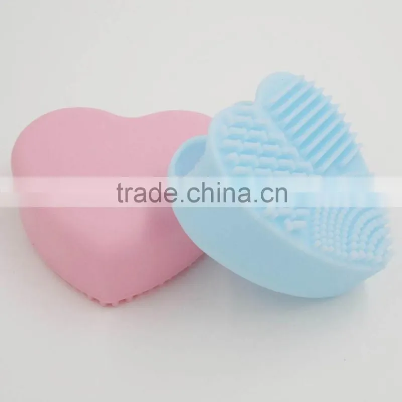 Wholesale Heart Shape Silicone Makeup brushes Cleansing tool, Pink heart shape Silicone cleaner