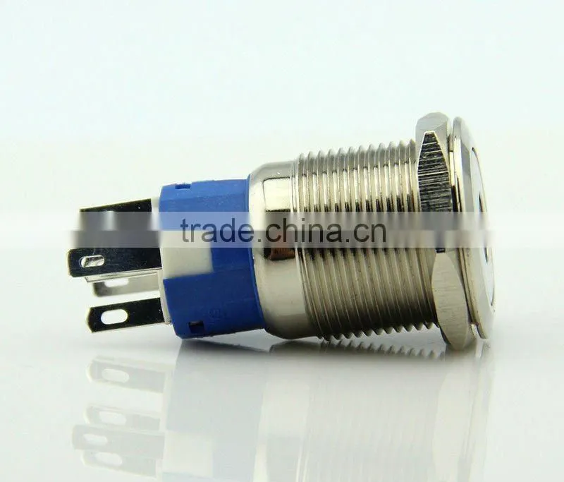 F0276 19mm LED metal push button switch latching