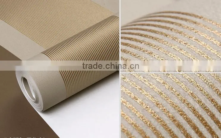 high quality modern non woven stripe wallpaper for living room