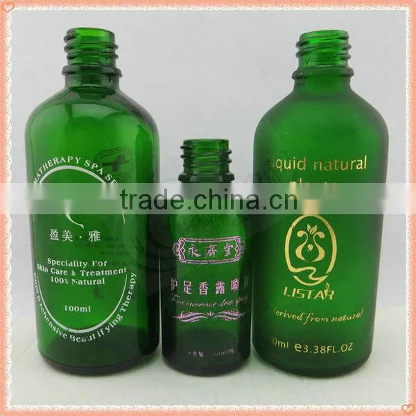 glossy 100ml green glass bottle glass dropper bottles wholesale