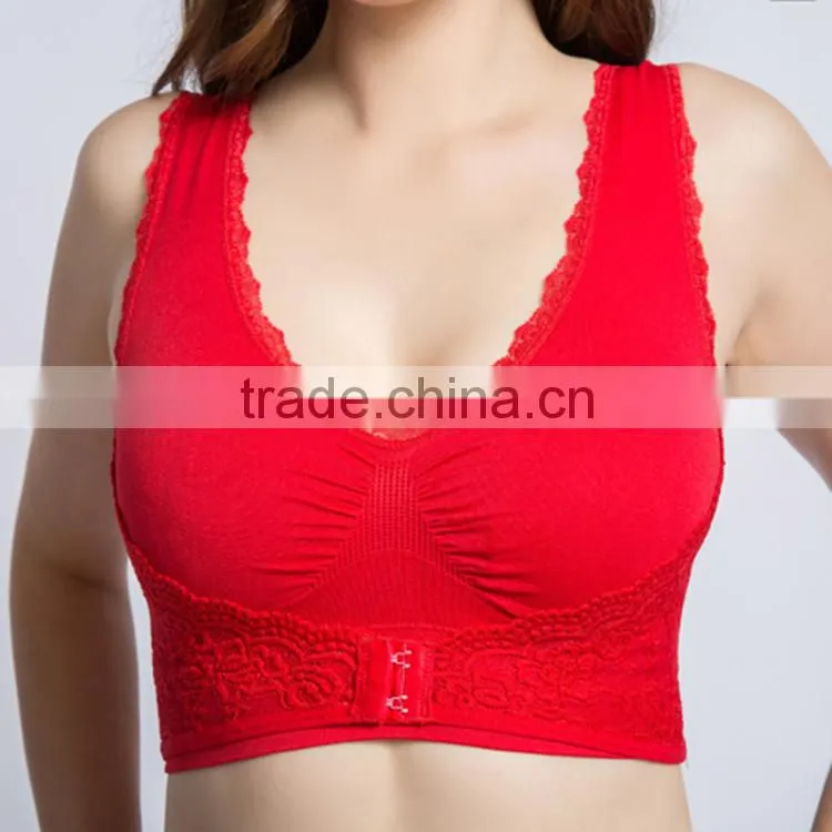 Fancy seamless women lace bra and underwear sexy sports bra panty set