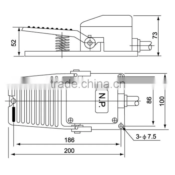 Slow Action type TUV&RoHS dpdt stomp foot switch /heavy duty foot switch