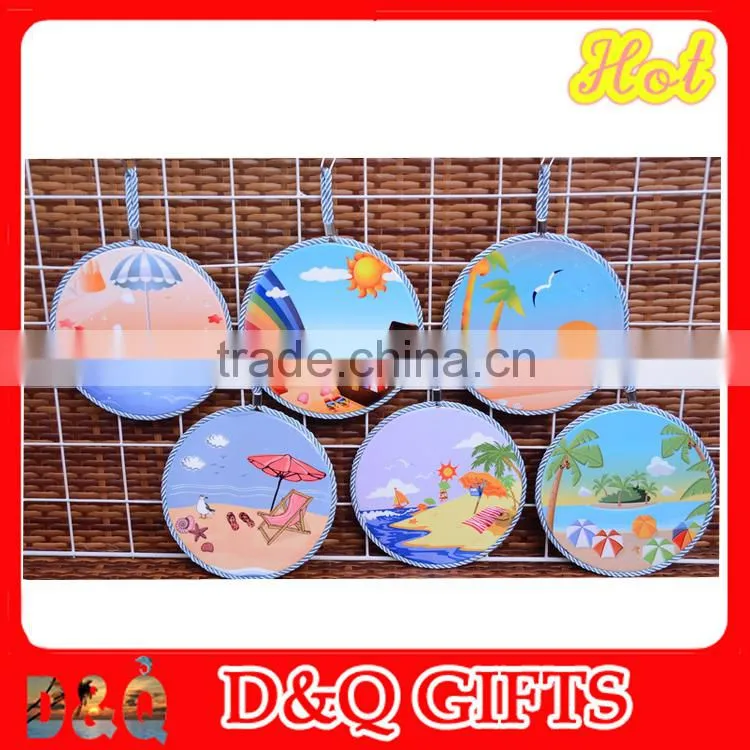 2015 new design beach souvenir Ceramic Pan Coaster