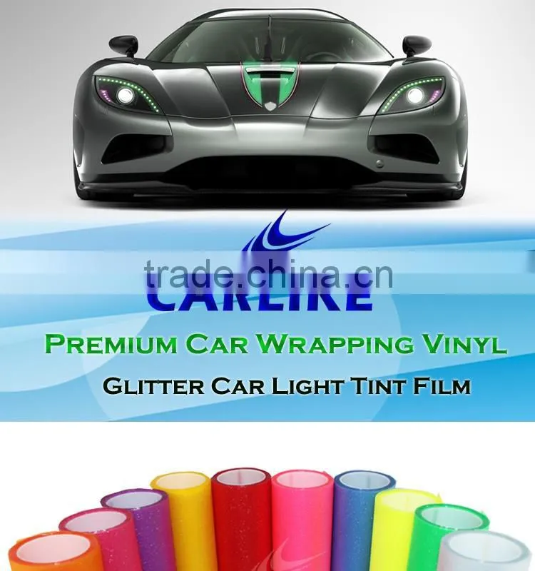 Most Populal Glitter lemon yellow Car Headlight Wrapping Sticker Foil