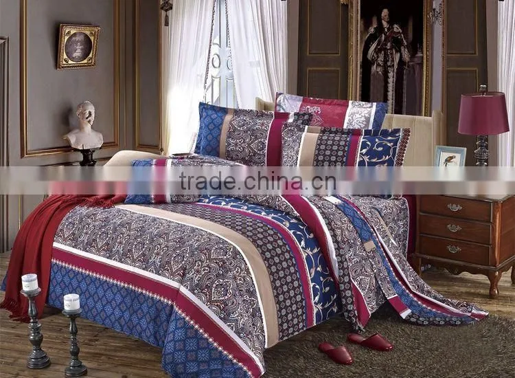 The best fashion bedding designs for100%cotton high quality of print luxury bed sheet/fitted sheet/soft comforter duvet cover