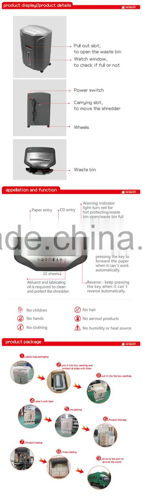 office low price high quality shredding machine plastic