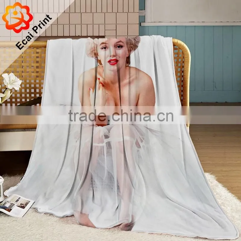 printable queen size winter sublimation heat transfer printed polar fleece blanket