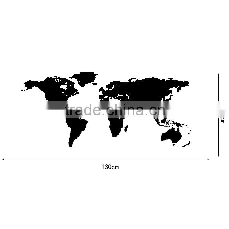 New design world map wall sticker,5d home decor pvc wall sticker,black pvc 3d wall sticker