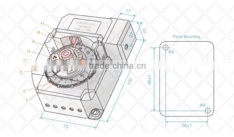 Sanrong Refrigerator Mechanical Timer Switch with Fan Delay, Adjustable Timer Defrost for Refrigeration