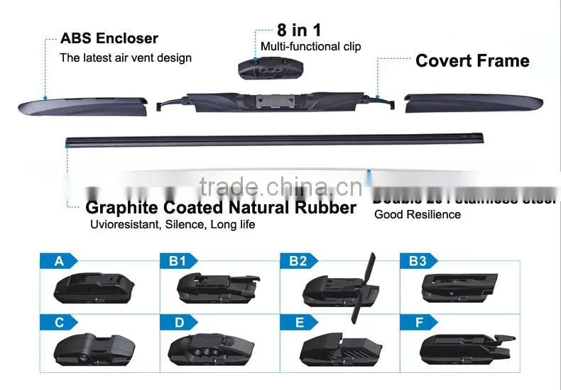 Smooth Streak-free Quiet Metro Front Vehicle Accessories Japanese Car Windshield Stealth Passager Wiper Blade for 2012 TSX