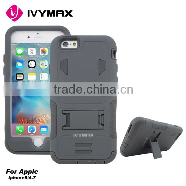 IVYMAX Wholesale PC Silicone 2 in 1 stand case for iphone 6s