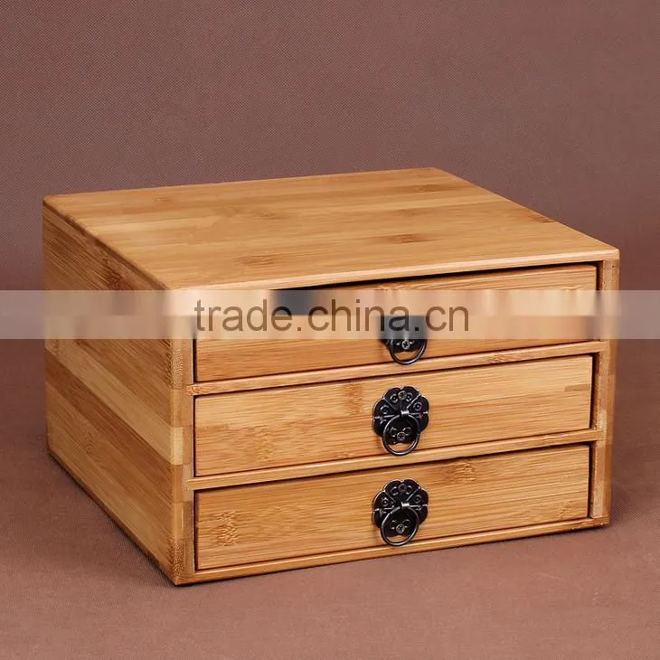 Desktop envelope Holder paper rack Bamboo 3 Step Shelf Organiser