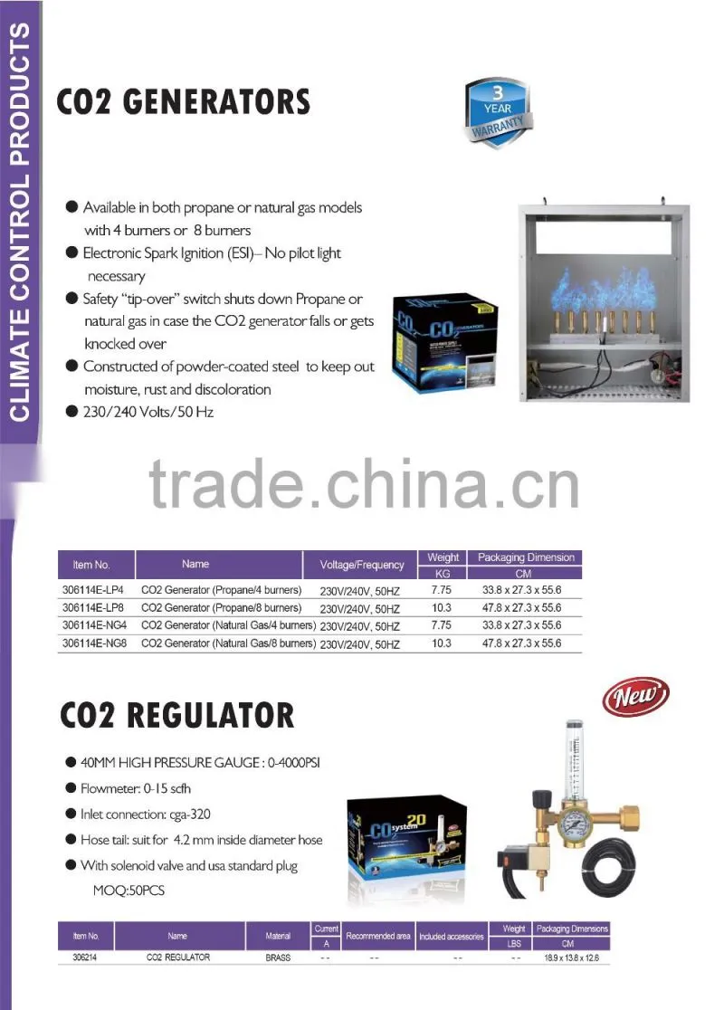 Propane or Natural Gas Dual Modes 4 or 8 Burners Carbon Dioxide co2 Generator