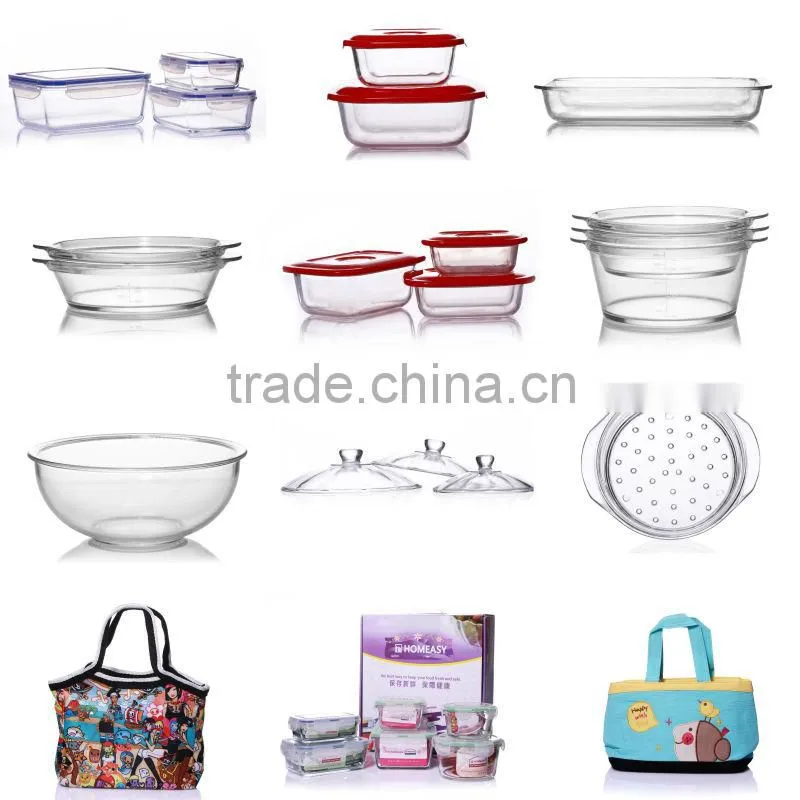 new design Pyrex glass Microwave casserole dishes with glass lid