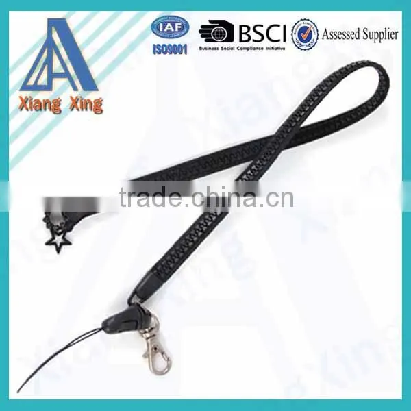Customized logo cheap plastic diy promotional zipper lanyard