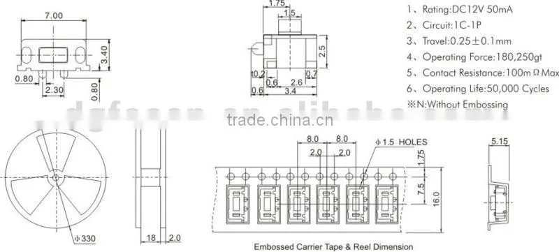miniature smt switch TS-1705