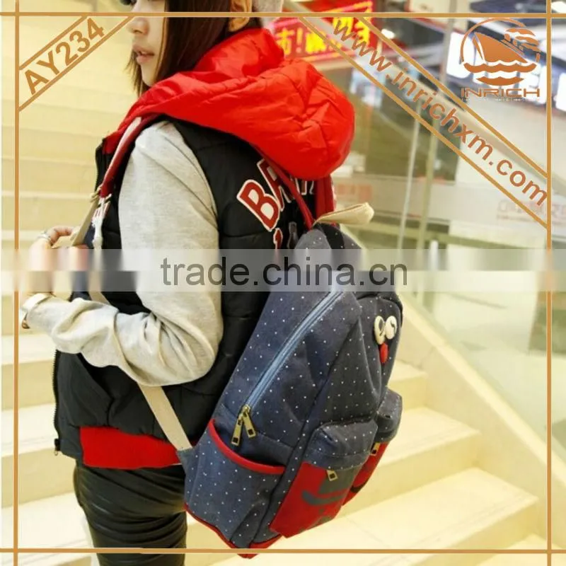 Korean Style Trendy Canvas School Backpack Bag For Girls