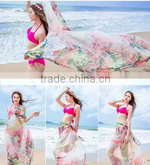 Sexy Women Lady Chiffon Scarves Bikini Swimwear Sun Dress Beach Scarf Veil Wrap
