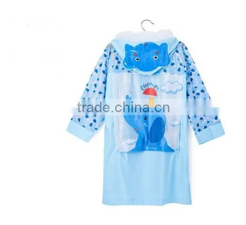 Cute Kids Unisex Cartoon Hoodie Inflating Cap Brim Outwear Camping Raincoats