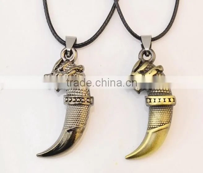 Popular PUNK charm wolf tooth pendants Necklace gift