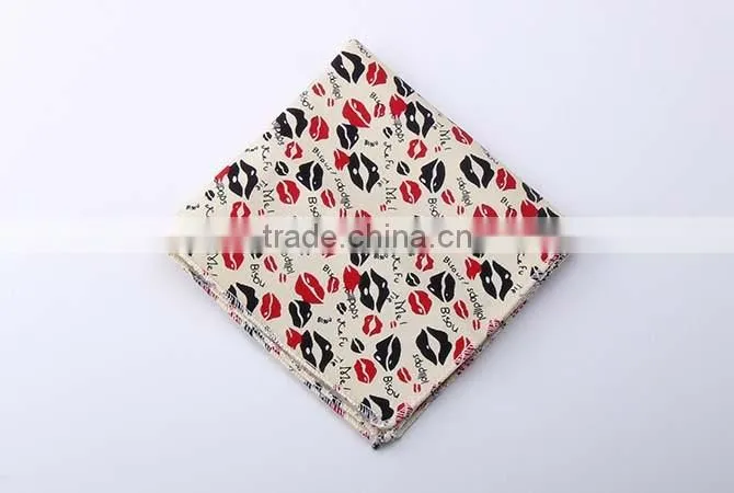 Sexy Lips Pocket Square,Custom 100% Cotton Pocket Square