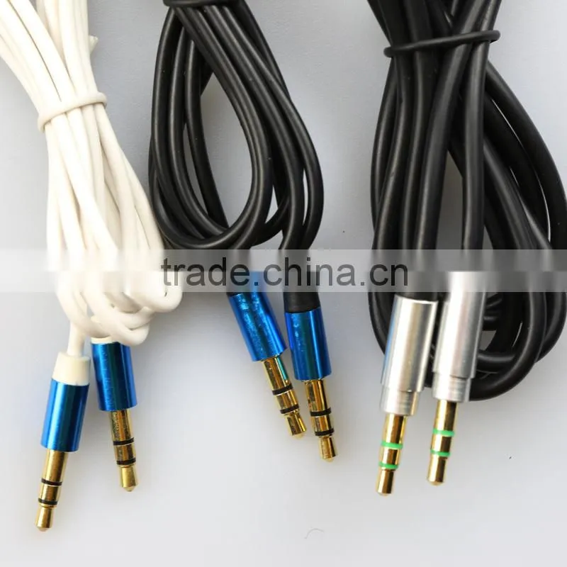 Metal plug 3.5mm audio cable/aux cable for mobile phone/ speaker