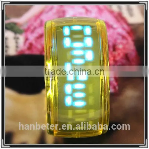 hottest sale fashion design night light ODM led wrist watch for wholesale